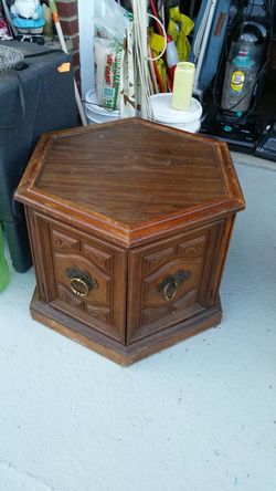 Wooden End Table with Storage