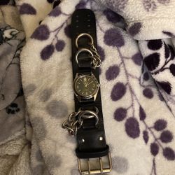 Leather Strap Skull Watch