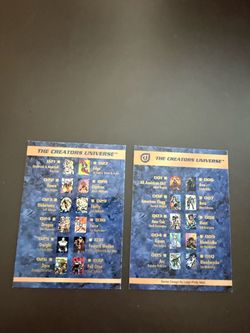 Lot of 2 of 1993 Dynamic The Creators Universe Checklist