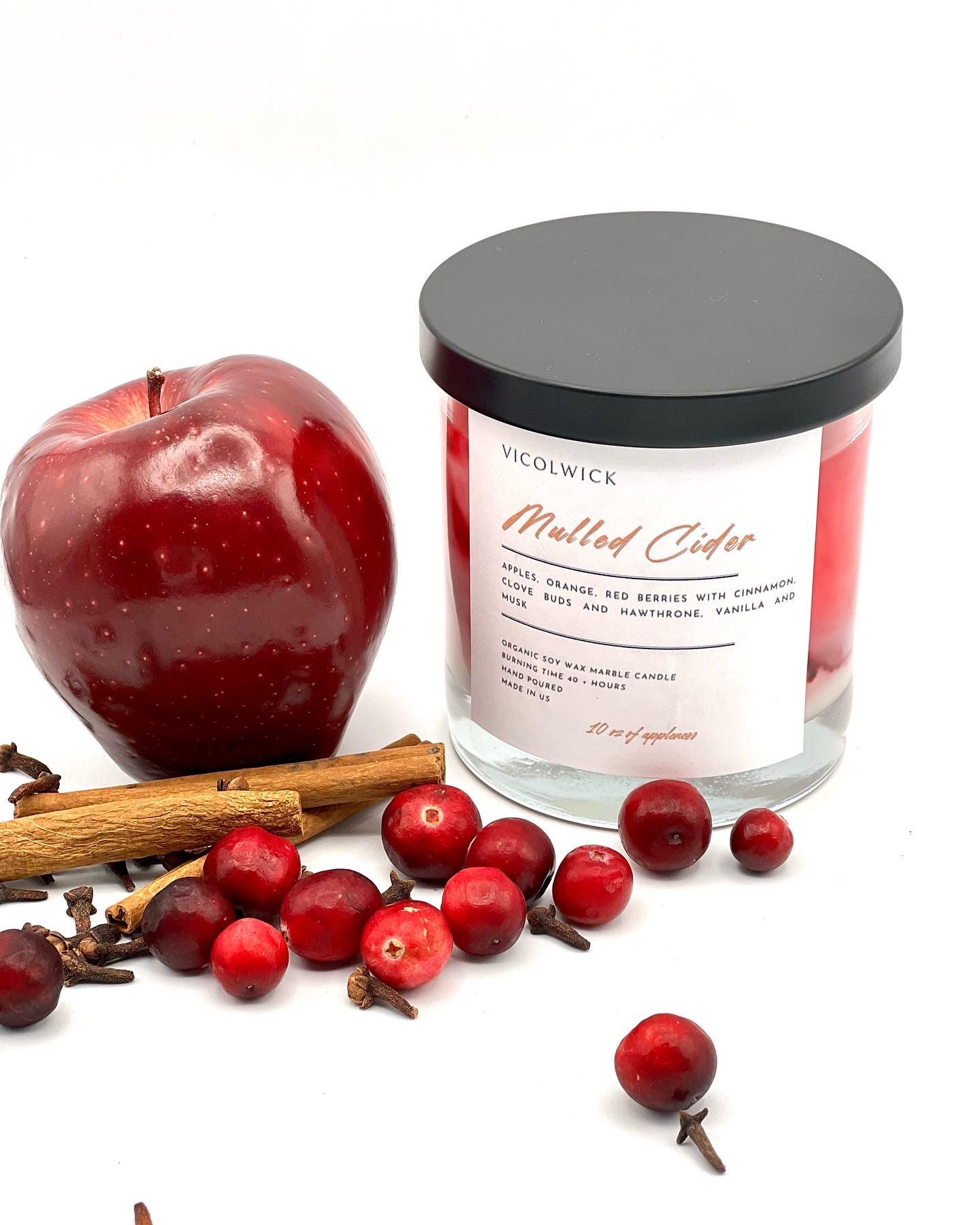 Scented Soy Candle Mulled Cider Premium Scent