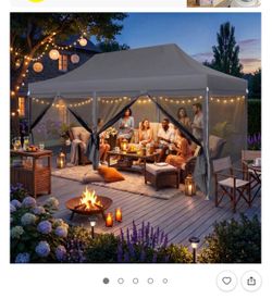 SANOPY 10x20 Pop Up Canopy with Mosquito Net Sidewalls
