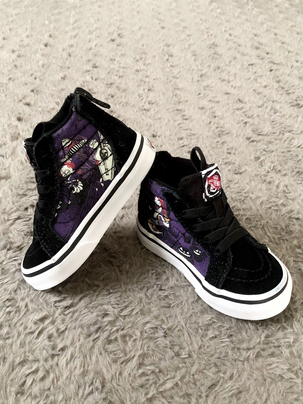 Disney Vans Hi-top paid $48 size 4.5 like new! Special edition Color black with design sturdy canvas & suede, signature waffle rubber sole.