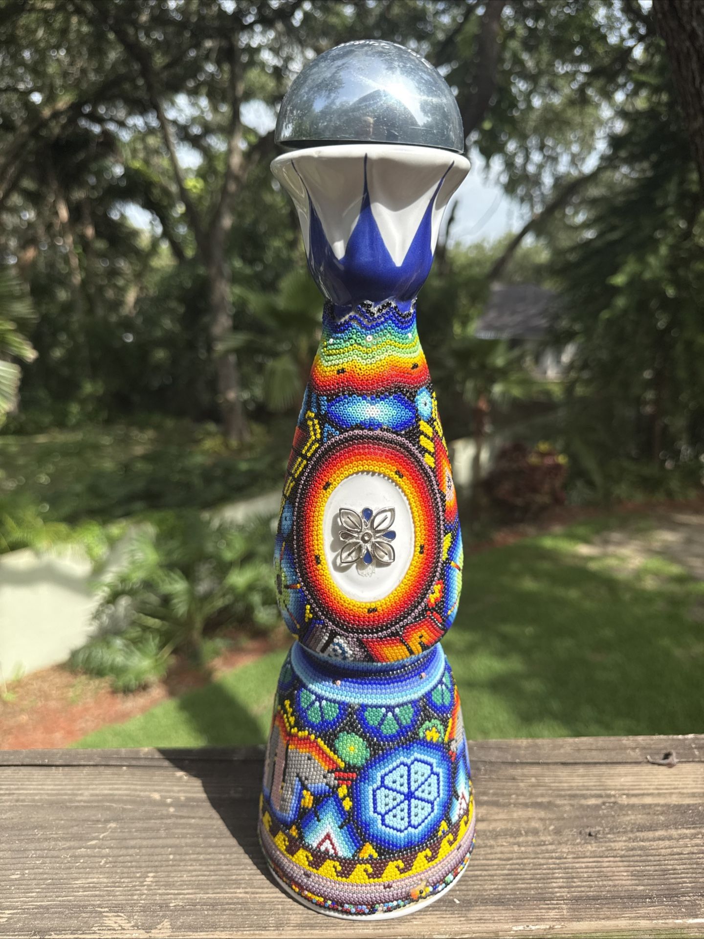 Clase Azul Bottle Decorated With Rare Huichol Art 1/1 Design.