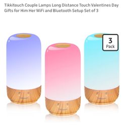 Pack of 3 long distance touch lamps, wifi and bluetooth