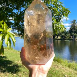 Massive Natural Citrine Crystal Tower From Brazil
