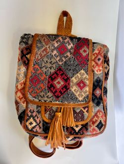 Hand-Beaded Boho Backpack