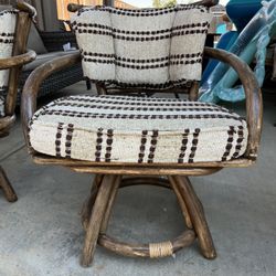 Antique Wooden Spinning Chairs 