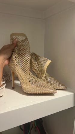Jeweled ankle bootie heels
