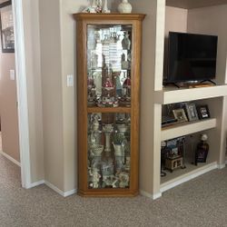 Corner Curio, Glass Shelves 