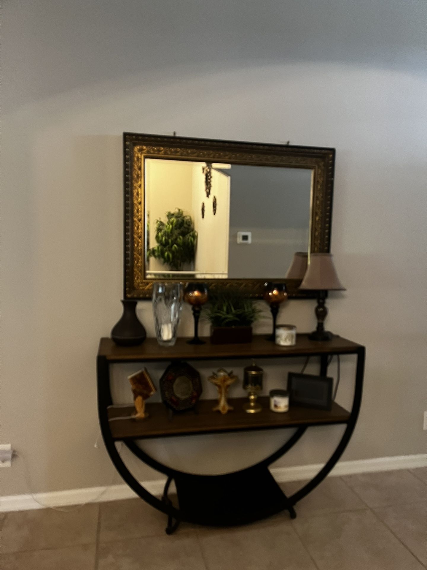Console Table and Mirror