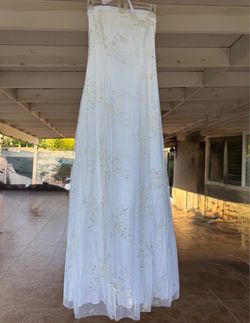 Betsy & Adam Linda Bernell White Wedding Gown Size 6 Corset Bridal Dress BA2032