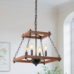 New In Box Large Farmhouse Chandelier Light Fixture Lamp 
