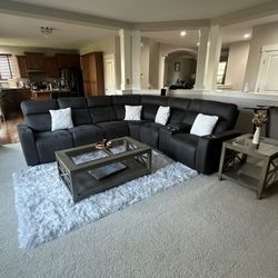 Power Recliner Sofa With Coffee Table Set