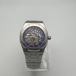 Silver Blue Face Luxury Watch 