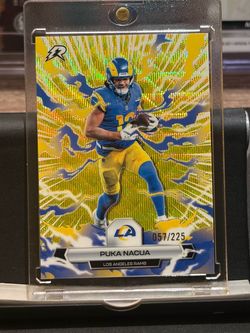2025 Topps Resurgence Puka Nacua Yellow Surge Refractor #/225 Rams