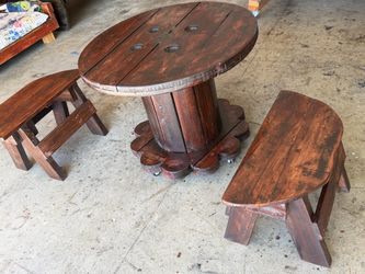 Patio table and 2 seats