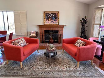 Pair of Mid-Century Modern Style Loveseats