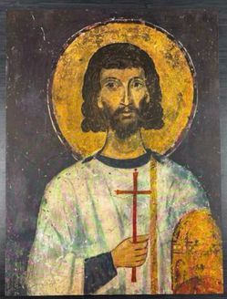 Deacon Lawrence Original Vintage Fine Art Print Poster Medieval Bulgaria Boyana Wall Painting Artist Antique Collectible Printed Italy 1960s HILLCREST