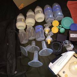 Breast pump parts and bottles
