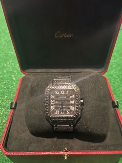 Black Icy Cartier Watch