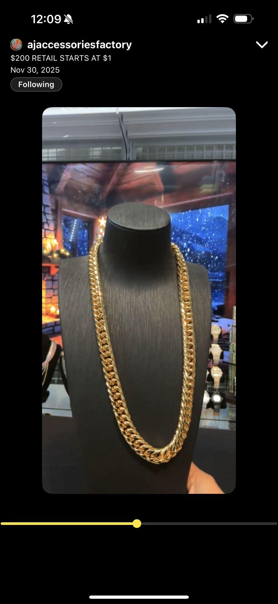 24" Gold Cuban Stainless Steel 200 G