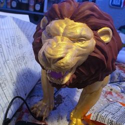 Lion statue.