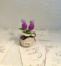 Crochet Tulips in a Crochet Vase