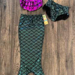 3pcs Princess Ariel Costume 2t-3t