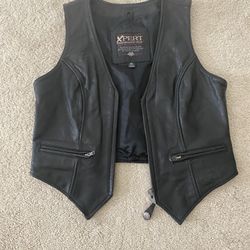 Motorcycle Leather Vest Size M 