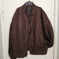 Men's Banana Republic Jacket XL Faux Suede Leather Brown