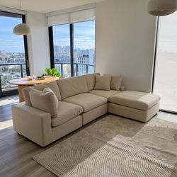 New Beige Sofa Cloud Couch Sectional
