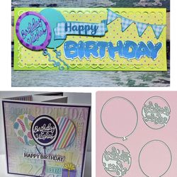 Birthday or Any Occasion NAME BRAND 4pc Interchangeable Die Cuts