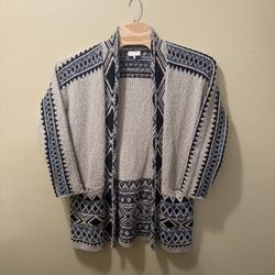 Women’s Medium Lucky Brand Boho Aztec Southwestern Open Cardigan Sweater