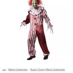 Creepy Clown Costume Child X-Large 