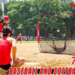 7'×7' Baseball/Softball Practice Batting Net w/Carrying Bag