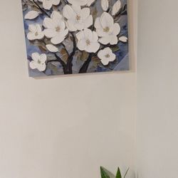 Canvas Wall Art Prints Dogwood Blossoms II Indigo by James Wiens, Botanical Decor,