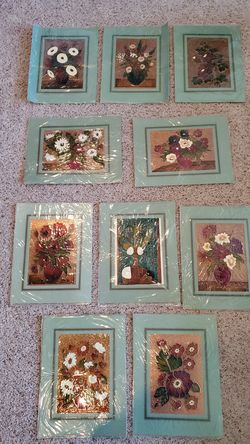 European Handmade Metal Art Painting Lot of 10
