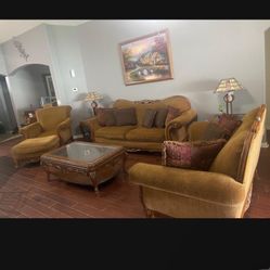 Ashley Furniture/ Cindy Crawford Home Love Seat, Sofa And Ottoman  