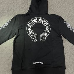 Chrome Hearts Horseshoe Floral Cross Sleeve Zip Up Hoodie