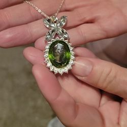 Man Made Emerald Necklace 