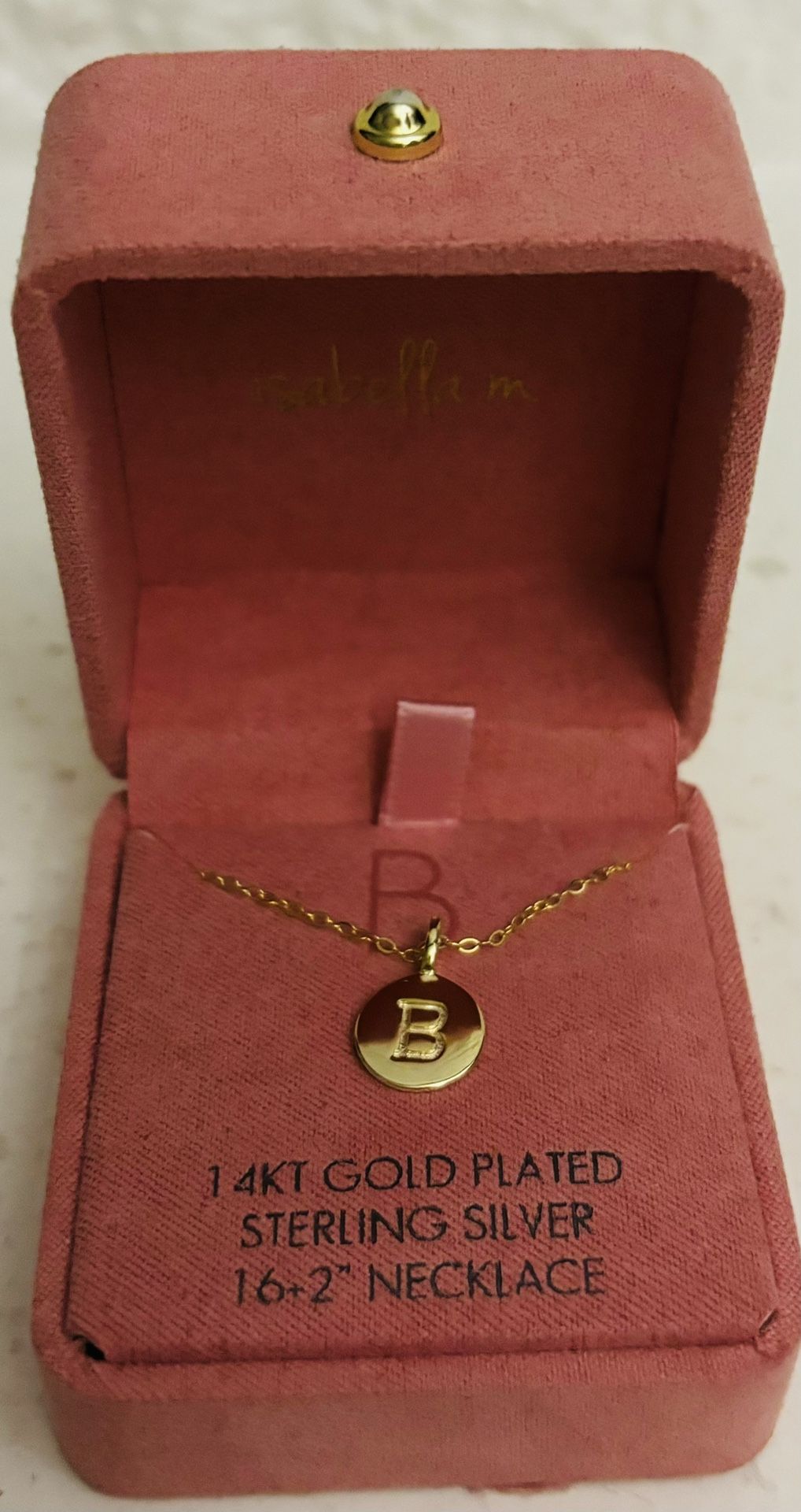 isabella m B 14KT GOLD PLATED STERLING SILVER 16-2* NECKLACE