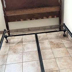 Antique Wood Headboard & Adjustable Bed Frame – Buy Together or Separate