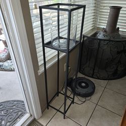 Black Wrought Iron Plant Stand Flower Vase