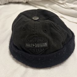 Vintage Harley-Davidson Corduroy Skull Cap / Beanie / Docker 