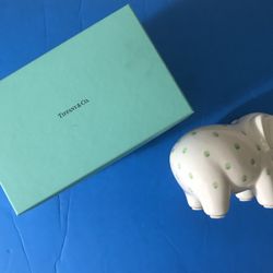 Excellent Tiffany & Co Made in Italy Handpainted Elephant Piggy Bank w/box