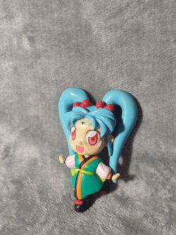 Anime Girl Mini PVC Figure Blue Hair