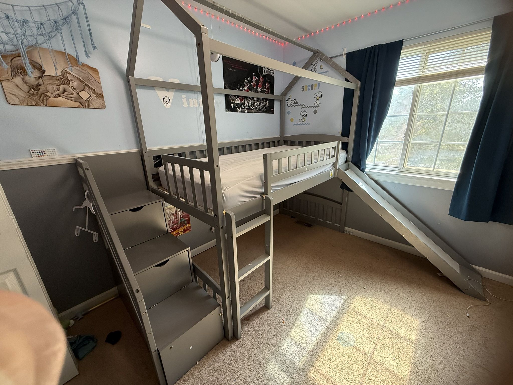 Loft slide Bed