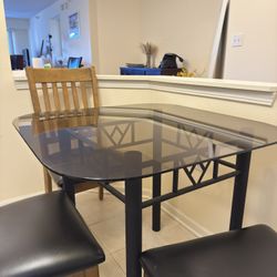 Glass Kitchen Table + 4 Chairs Set – Modern and Clean