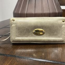 Chloe Cement Pink Leather Long Continental Snap Wallet Clutch AUTHENTIC