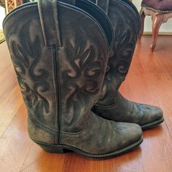 Laredo Womens Maricopa Square Toe Casual Boots Mid Calf Low Heel 1-2" - Charcoal Grey